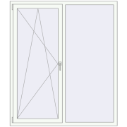 REHAU Euro 70 1500x1740 мм Білий (RAL 9016) з двох сторін