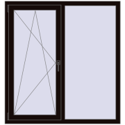 REHAU Euro 60 1300x1380 мм BLACK_BROWN з двох сторін REHAU Euro 60 1300x1380 мм BLACK_BROWN з двох сторін