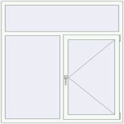REHAU SYNEGO MD 1500x1500 мм Білий (RAL 9016) з двох сторін