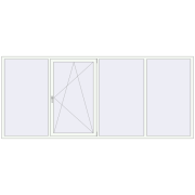 REHAU Euro 60 3500x1500 мм Білий (RAL 9016) з двох сторін REHAU Euro 60 3500x1500 мм Білий (RAL 9016) з двох сторін