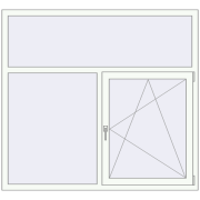 REHAU Euro 70 1630x1500 мм Білий (RAL 9016) з двох сторін