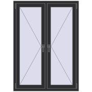 REHAU Euro 70 1050x1450 мм ANTHRACITE_GREY_GLATT з двох сторін