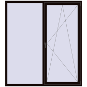 Вікна 1800x2000 мм REHAU Euro 70 BLACK_BROWN з двох сторін