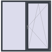 REHAU SYNEGO MD 1675x1705 мм ANTHRACITE_GREY_STRUKTURAL з двох сторін