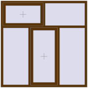 REHAU Euro 70 1800x1800 мм WALNUT з двох сторін