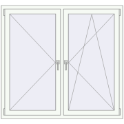 REHAU Euro 70 1510x1360 мм Білий (RAL 9016) з двох сторін