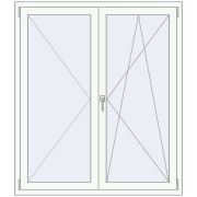 Вікна 1300x1500 мм REHAU Brillant-Design Білий (RAL 9016) з двох сторін