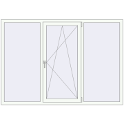 Вікна 2010x1400 мм REHAU Euro 70 Білий (RAL 9016) з двох сторін