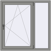 Altest Pony 375 1200x1200 мм RAL 9007 Grey aluminium з двох сторін