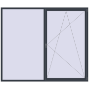 REHAU Euro 60 2600x2200 мм ANTHRACITE_GREY_STRUKTURAL з двох сторін