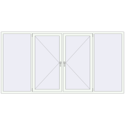 Вікна 3000x1500 мм REHAU Euro 60 Білий (RAL 9016) з двох сторін