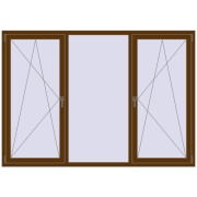 Вікна 2200x1550 мм REHAU Euro 70 WALNUT з двох сторін