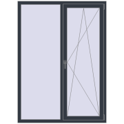 REHAU Euro 70 1320x1810 мм ANTHRACITE_GREY_STRUKTURAL з двох сторін