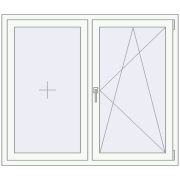 Вікна 1400x1200 мм REHAU Euro 60 Білий (RAL 9016) з двох сторін