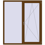 REHAU Euro 60 1500x1700 мм WALNUT з двох сторін