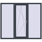 REHAU Euro 70 1650x1450 мм ANTHRACITE_GREY_STRUKTURAL з двох сторін