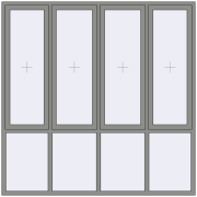 Altest Pony 375 2400x2400 мм RAL 9007 Grey aluminium з двох сторін