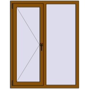 Вікна 1100x1400 мм REHAU Euro 70 GOLDEN OAK з двох сторін