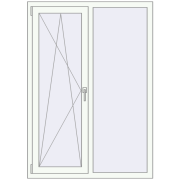 REHAU Euro 60 1100x1550 мм Білий (RAL 9016) з двох сторін REHAU Euro 60 1100x1550 мм Білий (RAL 9016) з двох сторін