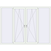 REHAU Euro 60 2400x1800 мм Білий (RAL 9016) з двох сторін