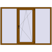 Вікна 1900x1400 мм REHAU Euro 60 GOLDEN OAK з двох сторін