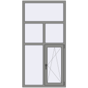 Вікна 1000x2000 мм Altest Pony 375 RAL 9007 Grey aluminium з двох сторін