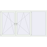 REHAU Euro 60 2500x1400 мм Білий (RAL 9016) з двох сторін