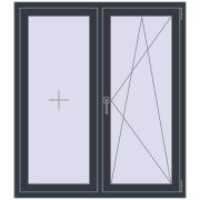REHAU Euro 70 1210x1380 мм ANTHRACITE_GREY_STRUKTURAL з двох сторін