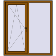 REHAU Euro 70 1200x1350 мм GOLDEN OAK з двох сторін