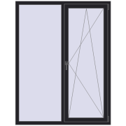 REHAU Brillant-Design 1350x1750 мм BLACK_ULTI-MATT з двох сторін