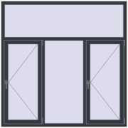 REHAU Euro 60 1800x1800 мм ANTHRACITE_GREY_STRUKTURAL з двох сторін