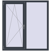 REHAU Euro 60 1300x1400 мм ANTHRACITE_GREY_STRUKTURAL з двох сторін REHAU Euro 60 1300x1400 мм ANTHRACITE_GREY_STRUKTURAL з двох сторін