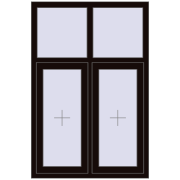 REHAU Euro 60 1000x1500 мм BLACK_BROWN з двох сторін