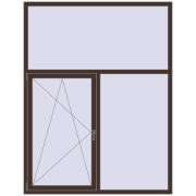 Вікна 1700x2200 мм Altest Pony 375 RAL 8017 Chocolate brown з двох сторін