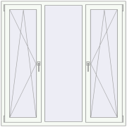 Вікна 1500x1500 мм REHAU Euro 70 Білий (RAL 9016) з двох сторін