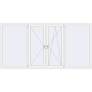 Вікна 3000x1500 мм REHAU Euro 70 Білий (RAL 9016) з двох сторін