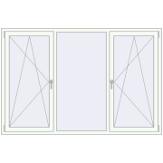 Вікна 2100x1400 мм REHAU Euro 70 Білий (RAL 9016) з двох сторін