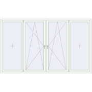 Вікна 3000x1800 мм REHAU Euro 70 Білий (RAL 9016) з двох сторін