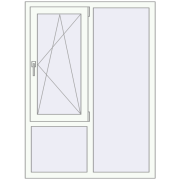 REHAU Euro 70 1070x1450 мм Білий (RAL 9016) з двох сторін
