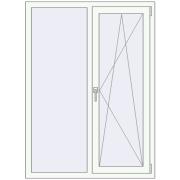 REHAU Euro 60 1100x1500 мм Білий (RAL 9016) з двох сторін
