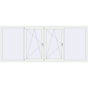 REHAU Euro 70 3300x1350 мм Білий (RAL 9016) з двох сторін