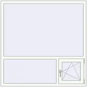 REHAU Euro 60 1500x1500 мм Білий (RAL 9016) з двох сторін
