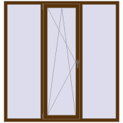REHAU Euro 60 1730x1810 мм WALNUT з двох сторін