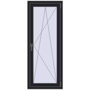 Вікна 600x1500 мм REHAU SYNEGO MD BLACK_ULTI-MATT з двох сторін