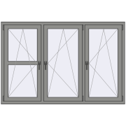 Altest Pony 375 1800x1200 мм RAL 9007 Grey aluminium з двох сторін