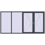 REHAU SYNEGO MD 3000x1500 мм ANTHRACITE_GREY_STRUKTURAL з двох сторін