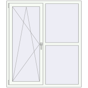 REHAU Euro 70 1300x1500 мм Білий (RAL 9016) з двох сторін