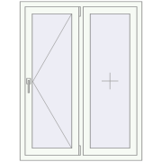 REHAU Euro 60 1000x1300 мм Білий (RAL 9016) з двох сторін REHAU Euro 60 1000x1300 мм Білий (RAL 9016) з двох сторін