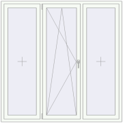 REHAU Euro 60 1800x1800 мм Білий (RAL 9016) з двох сторін REHAU Euro 60 1800x1800 мм Білий (RAL 9016) з двох сторін
