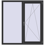 REHAU SYNEGO MD 1350x1430 мм ANTHRACITE_GREY_GLATT з двох сторін